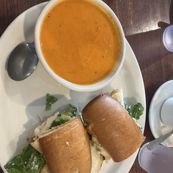 Bon Appetit Cafe - Tomato Basil Soup with the Cesar sandwich. - American Near Me - Houston, Texas