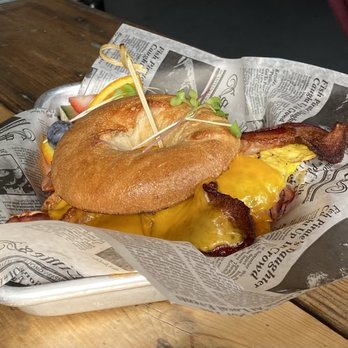 Cafe 6 three 4 - Bagel breakfast sandwich - Cafes Near Me - McCall, Idaho