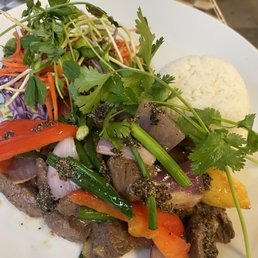 Beef Lok Lak with white rice ($30) Beef Lok Lak with white rice ($30)