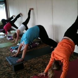 YogaHotDish - All levels and we mean it!  Plenty of wall space for learning inversions safely.