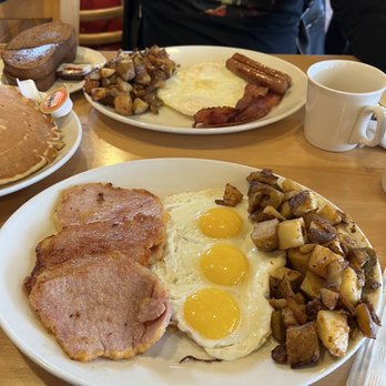 Sunset Grill - a breakfast of eggs, ham, potatoes, and pancakes - Breakfast & Brunch Near Me - Scarborough, Ontario Sunset Grill - a breakfast of eggs, ham, potatoes, and pancakes - Breakfast & Brunch Near Me - Scarborough, Ontario