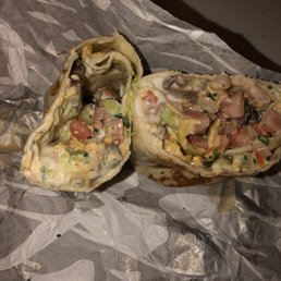 This is considered a "steak power burrito". This is considered a "steak power burrito".