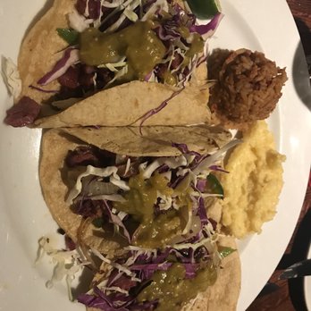 Bluegrass - Smoked Brisket Tacos with Smoked Cheddar Grits subbed for refried beans - Cajun/Creole Near Me - Highland Park, Illinois Bluegrass - Smoked Brisket Tacos with Smoked Cheddar Grits subbed for refried beans - Cajun/Creole Near Me - Highland Park, Illinois