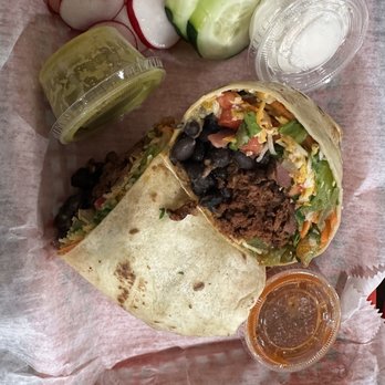 Just Tacos Time - Chorizo supreme burrito with no rice. - Mexican Near Me - Carmel, Indiana
