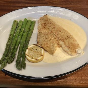 Five Four Restaurant & Drafthouse - Tom sole dish with asparagus. - Bars Near Me - Austin, Texas Five Four Restaurant & Drafthouse - Tom sole dish with asparagus. - Bars Near Me - Austin, Texas