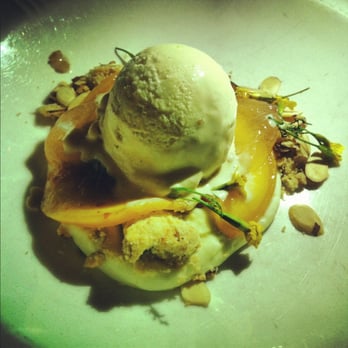 The Publican - Honey Vanilla Pudding with peaches and almond streusel (life changing) - New American Near Me - Chicago, Illinois The Publican - Honey Vanilla Pudding with peaches and almond streusel (life changing) - New American Near Me - Chicago, Illinois