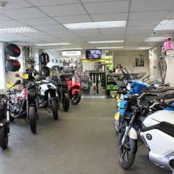 Avon Motorcycles Bristol Ltd - Avon Motorcycles showroom 1, with Benelli, Peugeot, Super Soco Electric Motorcycles.