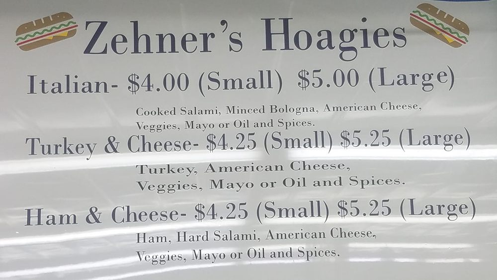 Zehner's Pizza And Hoagie Logo