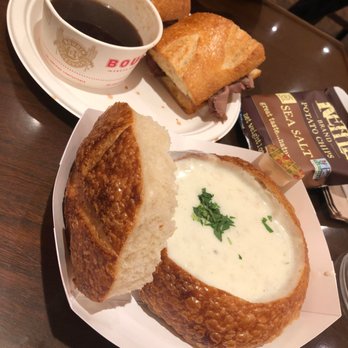 Boudin - Sourdough bread bowl soup and French Dip Deluxe Sandwich with chip as a side - Bakeries Near Me - San Francisco, California Boudin - Sourdough bread bowl soup and French Dip Deluxe Sandwich with chip as a side - Bakeries Near Me - San Francisco, California