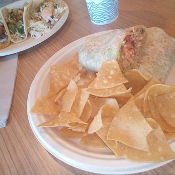 Rubio's Coastal Grill - Coastal Trio of 3 tacos, Puerto Nuevo langostino lobster burrito and chips. - Mexican Near Me - Torrance, California Rubio's Coastal Grill - Coastal Trio of 3 tacos, Puerto Nuevo langostino lobster burrito and chips. - Mexican Near Me - Torrance, California