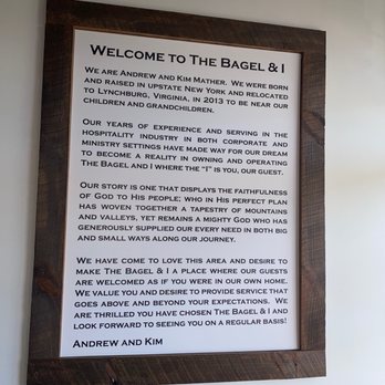 The Bagel & I - Their Story... Inspiring!! - Coffee & Tea Near Me - Lynchburg, Virginia The Bagel & I - Their Story... Inspiring!! - Coffee & Tea Near Me - Lynchburg, Virginia