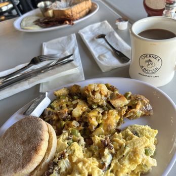 Cherries & Batter Breakfast Cafe - Breakfast Scramble with House Potatoes - Pancakes Near Me - San Diego, California Cherries & Batter Breakfast Cafe - Breakfast Scramble with House Potatoes - Pancakes Near Me - San Diego, California