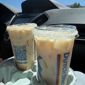 Dutch Bros Coffee - White Chocolate Chai and Golden Eagle - Juice Bars & Smoothies Near Me - Murrieta, California