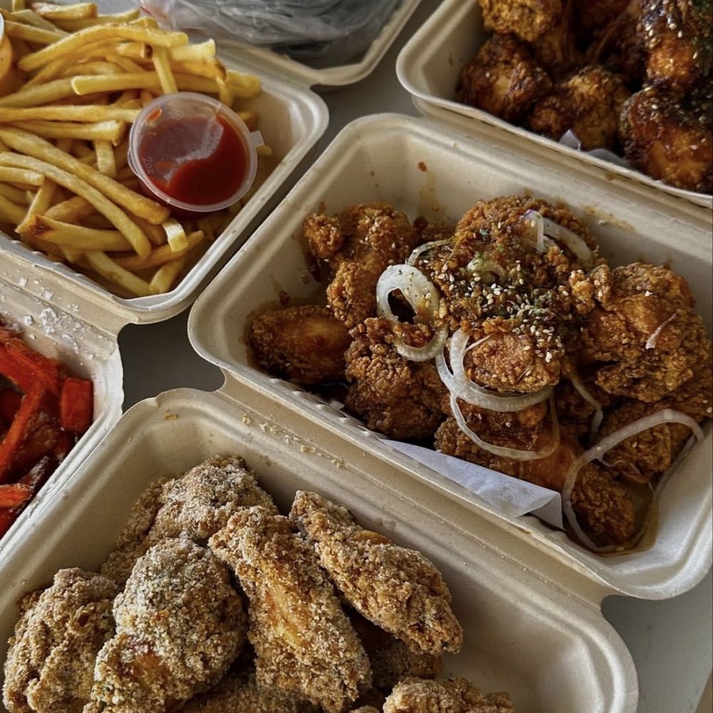 Twozone Chicken Hesperia - 3 orders boneless Chicken Family Combo (feeds 4-5), Tteokbokki, Mandu, Sweet Potato Fries - Korean Near Me - Hesperia, California