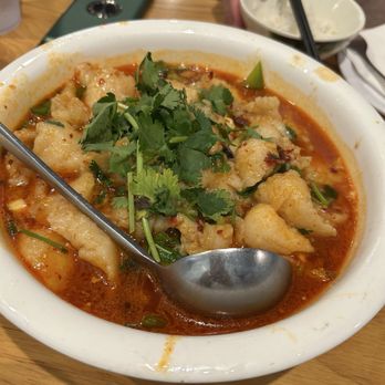 Hu's Cooking - Poached Fish In Spicy Sichuan Hot Chili Oil - Chinese Near Me - Houston, Texas Hu's Cooking - Poached Fish In Spicy Sichuan Hot Chili Oil - Chinese Near Me - Houston, Texas