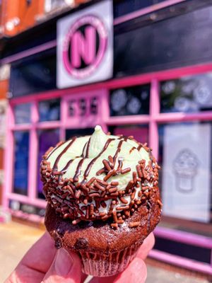 Photo of NoRA Cupcake Company - Middletown, CT, US. Grasshopper cupcake @ Nora Cupcake Company in Middletown, CT