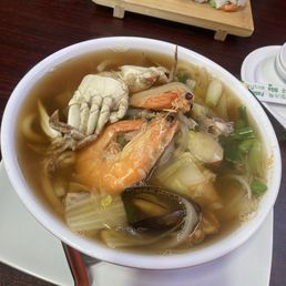 I got the seafood udon and my husband got the salmon California roll. I got the seafood udon and my husband got the salmon California roll.