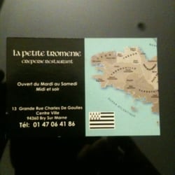 La Petite Troménie - Carte de visite du restaurant.