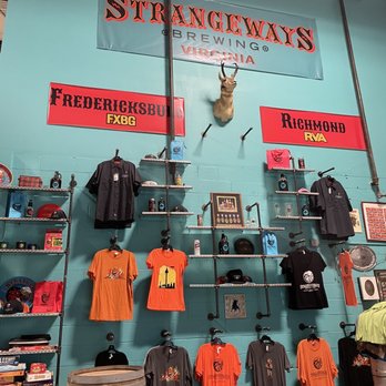 Strangeways Brewing - Merch wall - Breweries Near Me - Fredericksburg, Virginia Strangeways Brewing - Merch wall - Breweries Near Me - Fredericksburg, Virginia