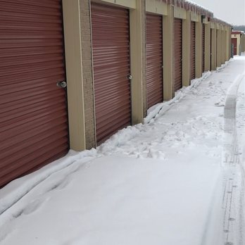 Dino's Storage - Snow and ice in front of unit - Self Storage Near Me - Des Moines, Iowa