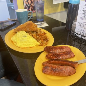 J & M Diner - Corned Beef hash Omelette and Kielbasa - Breakfast & Brunch Near Me - Framingham, Massachusetts J & M Diner - Corned Beef hash Omelette and Kielbasa - Breakfast & Brunch Near Me - Framingham, Massachusetts