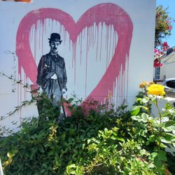 Charlie Chaplin Mural - View from Terry's Lounge patio