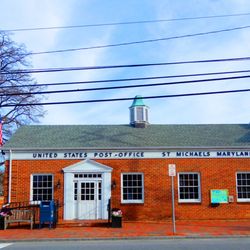 US Post Office - Post Office, St. Michaels, MD -- storefront