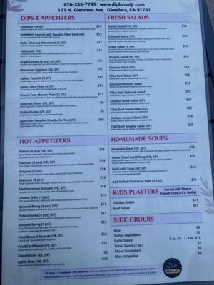 Menu photo 1 The Diplomat Junior Glendora, CA