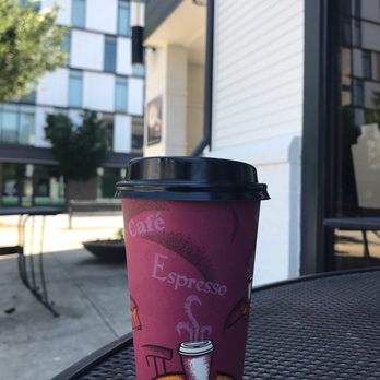 Urban Grind - To-go raspberry white mocha on their front patio. - Coffee & Tea Near Me - Atlanta, Georgia Urban Grind - To-go raspberry white mocha on their front patio. - Coffee & Tea Near Me - Atlanta, Georgia