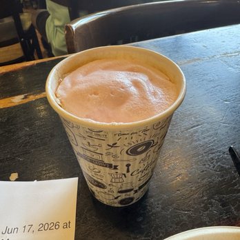 Aromas Coffeehouse & Cafe - Strawberry foam latte hot- great taste - Coffee & Tea Near Me - Williamsburg, Virginia Aromas Coffeehouse & Cafe - Strawberry foam latte hot- great taste - Coffee & Tea Near Me - Williamsburg, Virginia
