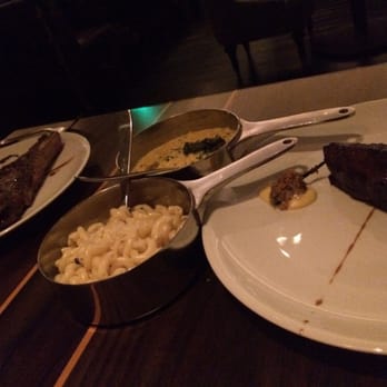 Bourbon Steak - Steak and side of Mac and cheese and corn - Steakhouses Near Me - Glendale, California