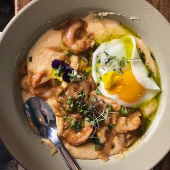 Neptune's - Shrimp and grits. So pretty! - New American Near Me - Alameda, California Neptune's - Shrimp and grits. So pretty! - New American Near Me - Alameda, California