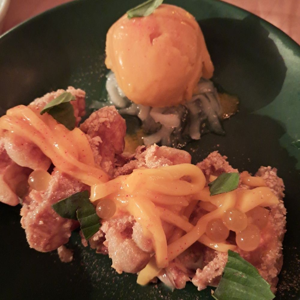 Mochi Waffles with Mango Mochi Waffles with Mango