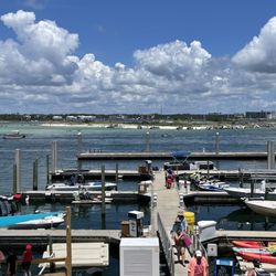Surf's Up Dolphin Cruises - Looking off the back deck waiting for the boat!