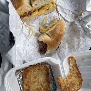 Bagel Hut - Half eastern turkey bacon egg and cheese with has browns - Delis Near Me - Matawan, New Jersey Bagel Hut - Half eastern turkey bacon egg and cheese with has browns - Delis Near Me - Matawan, New Jersey