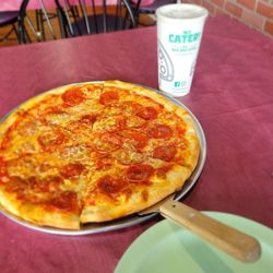 King's Pizza - Small pepperoni and cheese pizza.