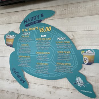 Harry's Beach Bar - Drink Bucket Menu - Bars Near Me - Saint Pete Beach, Florida
