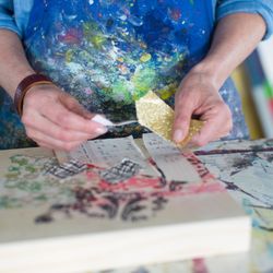 Alex Cole Studio - Sometimes we go go beyond paint and begin with collage.