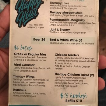 Therapy Lounge - Happy Hour menu 5pm-7pm - Cafes Near Me - Atlanta, Georgia Therapy Lounge - Happy Hour menu 5pm-7pm - Cafes Near Me - Atlanta, Georgia