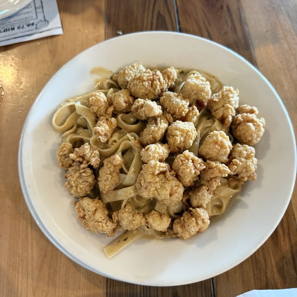 The Reef - Fried Alligator Monica Pasta - pasta sauce from a jar with no flavor - Seafood Near Me - Biloxi, Mississippi The Reef - Fried Alligator Monica Pasta - pasta sauce from a jar with no flavor - Seafood Near Me - Biloxi, Mississippi
