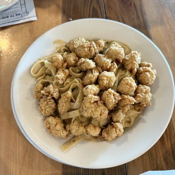 The Reef - Fried Alligator Monica Pasta - pasta sauce from a jar with no flavor - Seafood Near Me - Biloxi, Mississippi The Reef - Fried Alligator Monica Pasta - pasta sauce from a jar with no flavor - Seafood Near Me - Biloxi, Mississippi