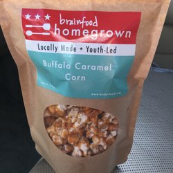 Brainfood - Buffalo Carmel Corn. Carmel with zip.