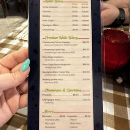 Wine List (back) Wine List (back)