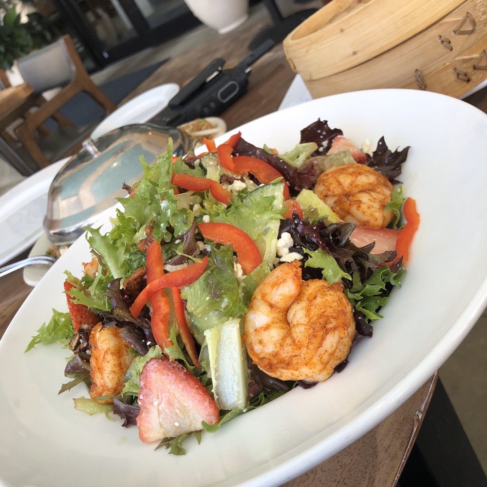 Christine Lee's - Gulfstream Salad & steamed shrimp dumplings - Asian Fusion Near Me - Hallandale Beach, Florida Christine Lee's - Gulfstream Salad & steamed shrimp dumplings - Asian Fusion Near Me - Hallandale Beach, Florida