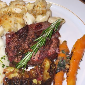 Papi Steak Miami Beach - Filet Mignon, Heirloom Carrots, Mac & Cheese, Brussels Sprouts, Whipped Potato - Steakhouses Near Me - Miami Beach, Florida