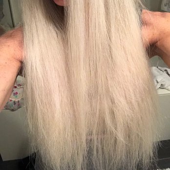Blonder Salon - Brand new extensions, first blow dry, complete frizz ball. - Hair Salons Near Me - Costa Mesa, California