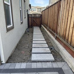 Walkway. Will fill with decorative rocks.
