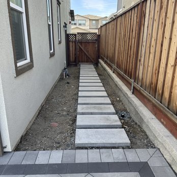 System Pavers - Walkway. Will fill with decorative rocks. - Landscaping Near Me - San Rafael, California