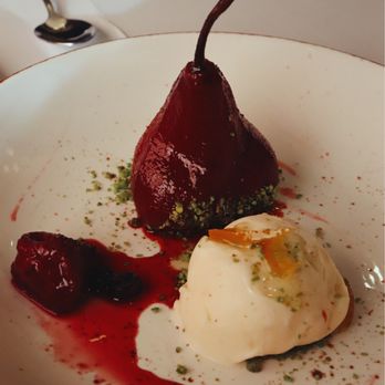 Urfa Bistro - Wine pear and ice cream - Mediterranean Near Me - Los Altos, California Urfa Bistro - Wine pear and ice cream - Mediterranean Near Me - Los Altos, California