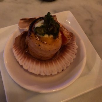 KAI ZAN - Orange Rush - one of my favorites! Scallop wrapped in salmon in a fancy seashell. - Asian Fusion Near Me - Chicago, Illinois KAI ZAN - Orange Rush - one of my favorites! Scallop wrapped in salmon in a fancy seashell. - Asian Fusion Near Me - Chicago, Illinois